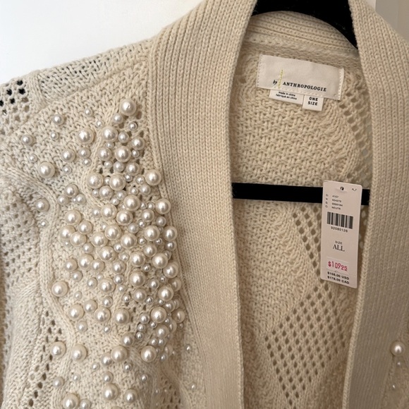 By Anthropologie Pearl Cable Cardigan Sweater - Picture 3 of 6